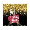 Curtains Rose Love Valentine Hunliji Curtains Bedroom Living Room Blackout Curtain Perforated
