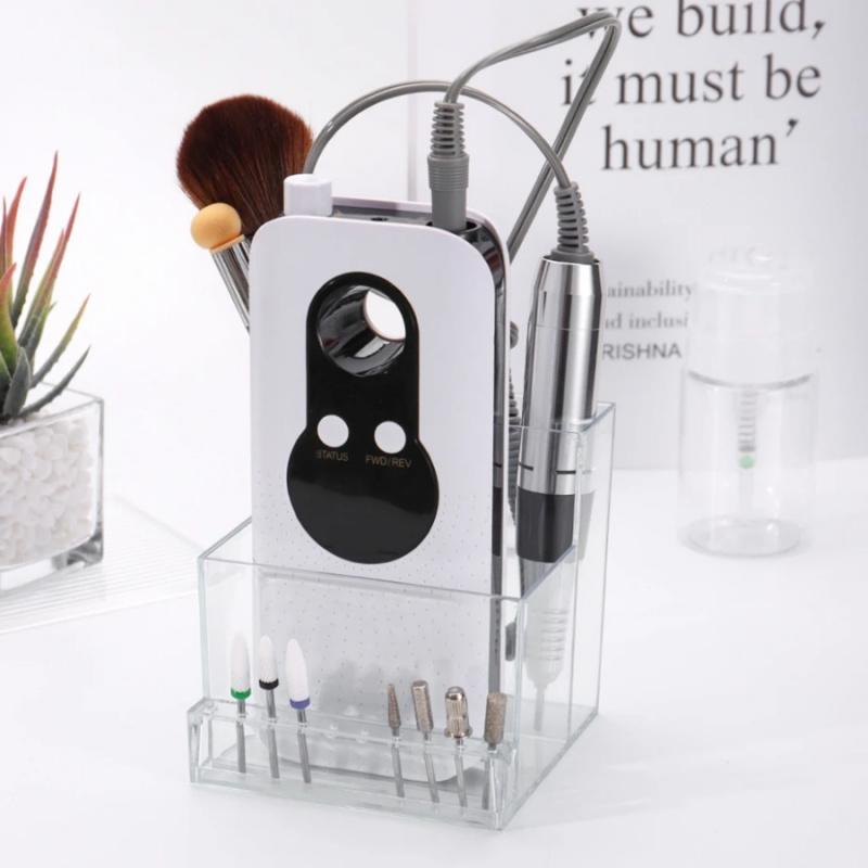1pcNail Drill Stand Grinding Head Organizer Box Nail Tools Cosmetic Brushes Storage Box Organizer