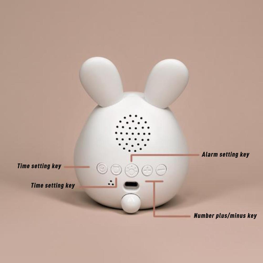 1PC Kids Cute Rabbit Alarm Clock With Night Light Stepless Dimming Led Digital Alarm Clock For Boys Girls