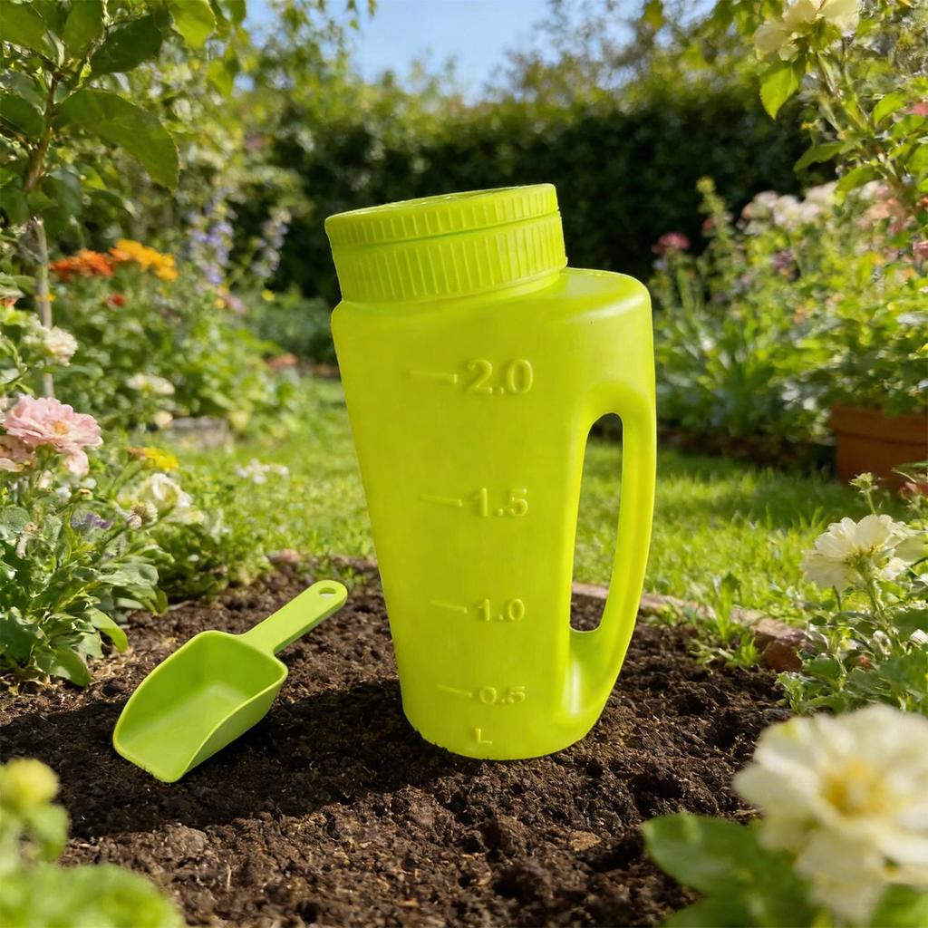 2L Hand Held Salt Spreader Manual Ice Melt & Fertilizer Distributor for Garden, Lawns, Sand, Grass Seed & Winter De-icing