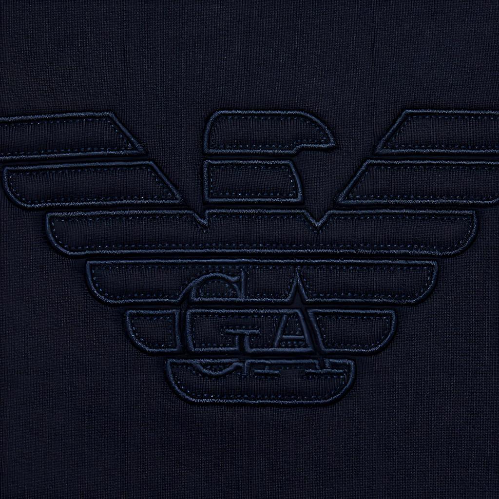 Emporio Armani Ss24 Logo Pattern Embroidered Hooded Long Sleeve Sweatshirt Men Sweatshirt Navy 3D1MDW-1JWPZ-0950
