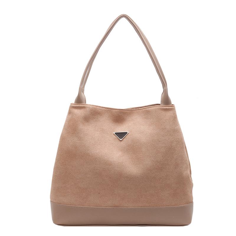 Autumn Deer Leather Velvet Underarm Bag for Women New Fashion Korean Version Tote Bag Simple Large Capacity Shoulder Bag for Women