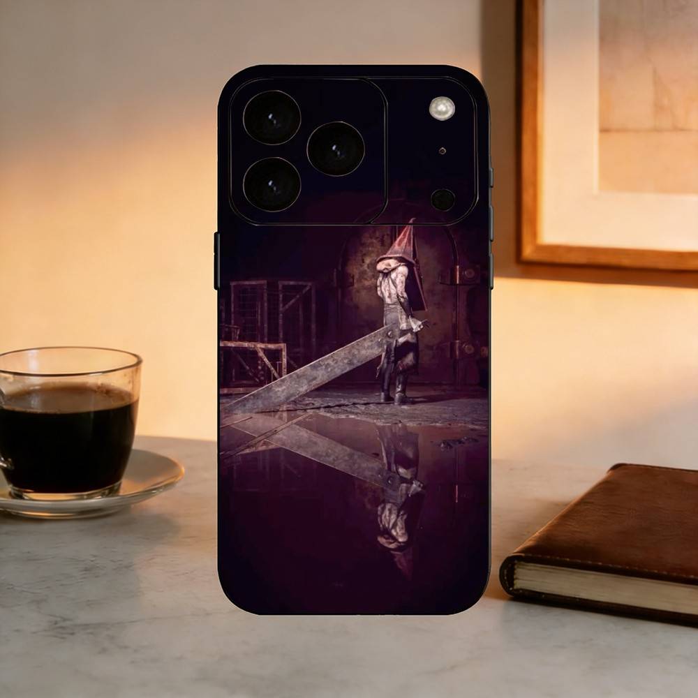 Games Silent Hill Horror Phone Case For iPhone 17,16,15,14,13,12,11 Plus,Pro Max,XS,Soft Silicone Black Cover