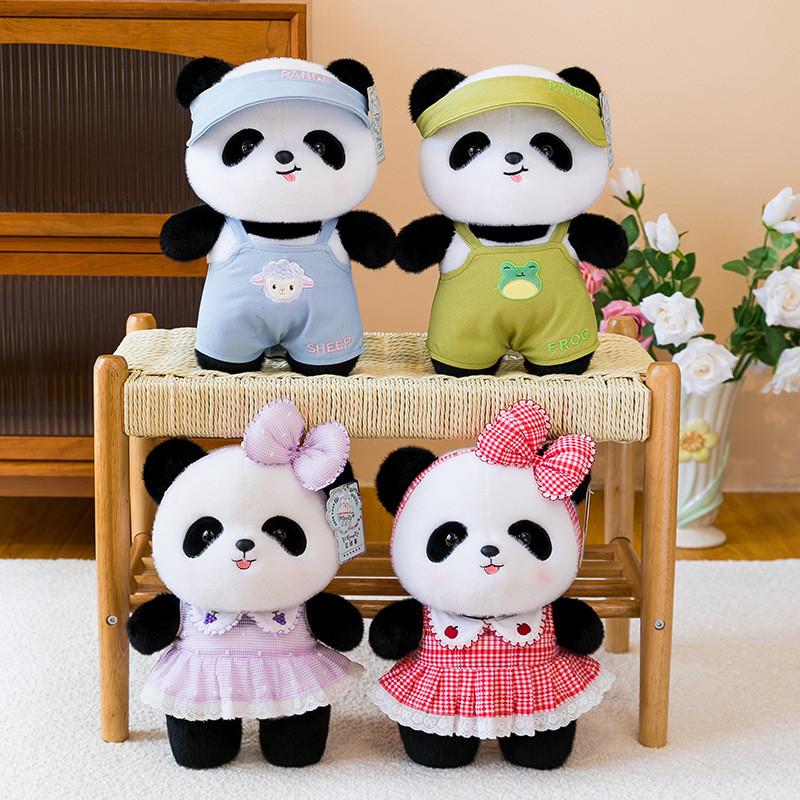 Panda Plush Toy With Dress And Hat For Childrens Gifts And Playtime