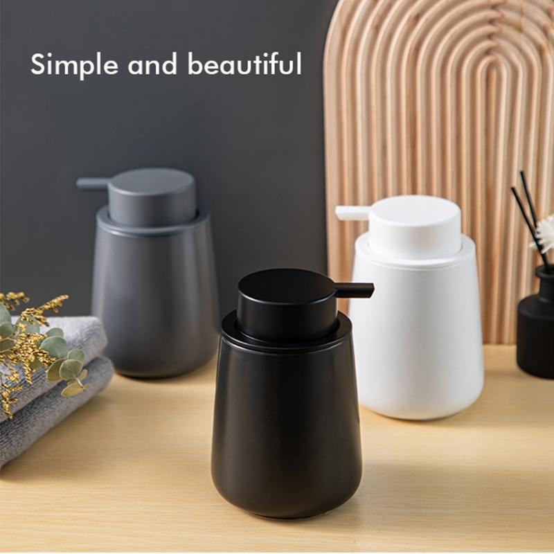 Functional Travel Ceramic Pump Bottle Convenient Ceramic 400ml Foaming Dispenser for Easy Carry of Liquid Toiletries