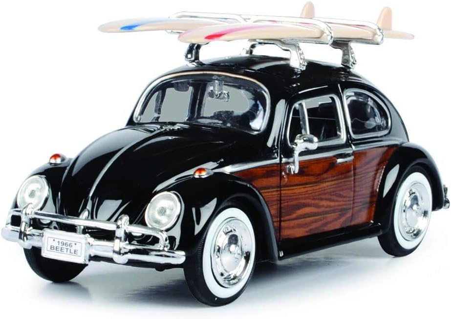 

Мини-автомобиль MOTORMAX Volkswagen Beetle 1968 с доской для серфинга 1/24 (черная/деревянная панель) [элемент] чёрный