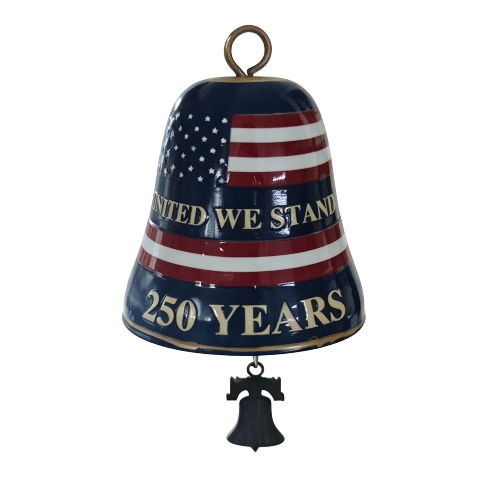 

250th Anniversary Commemorative Metal Door Bell with Equestrian Figure and Patriotic Design Mounted Wall Bracket for Outdoor Use One Size