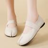 Women's Black Mary Janes Brown Leather Ballet Shoes Flats Casual Slip on Sandals Summer Maternity Shoes for Girls