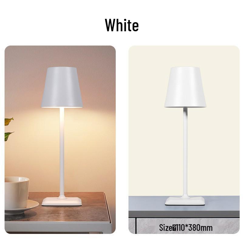 LED Rechargeable Metal Touch Dimming Desk Lamp for Western Restaurant Tabletop Atmosphere