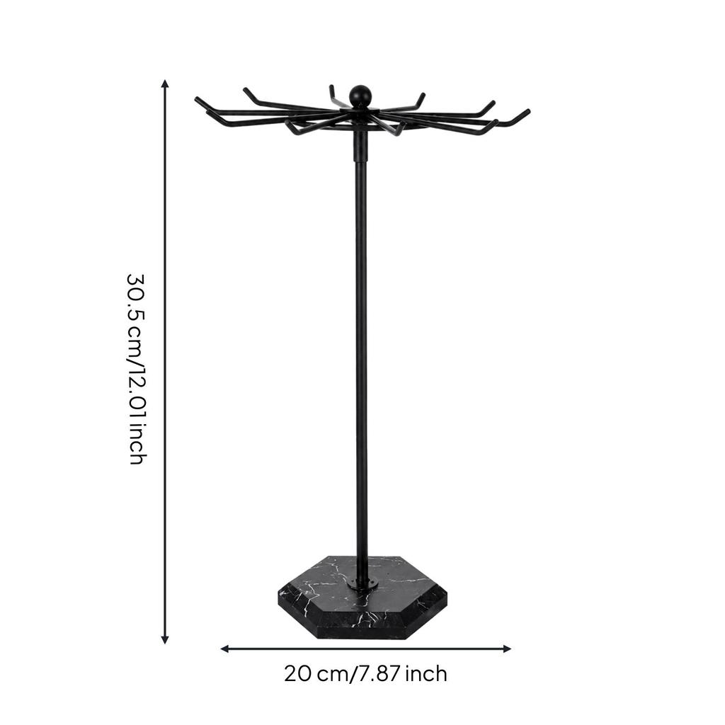 Detachable Jewelry Stand with Rotating Top Sturdy Metal Display Hooks Elegant