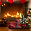 Weihnachten Kart Auto Retro Roten Lkw Weihnachten Baum LED Licht Blinkende Dekoration Weihnachten Atmosphäre Harz Desktop Ornament