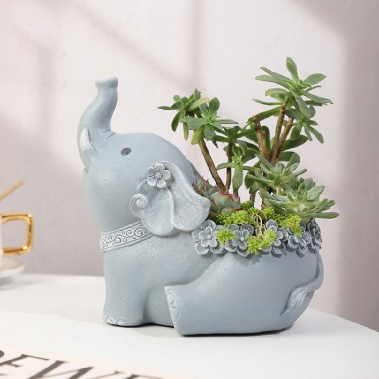 Unique Silicone Mould 3D Flower Pots Molds Elephant Shaped Pen Holder Mold Craft