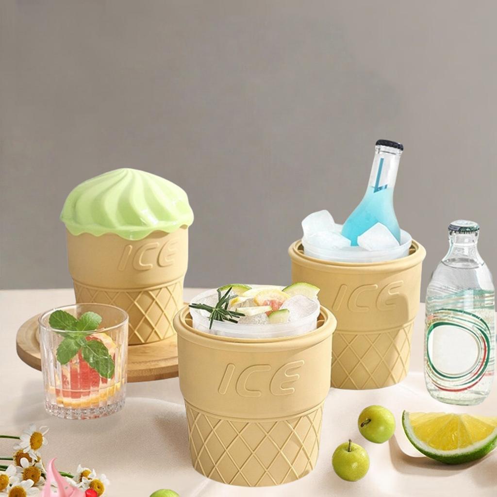 Food Grade Silicone Bucket Easy To Demold Outdoor Iced Beer Beverage Champagne Bucket Cold Brew Tea Ice Bucket