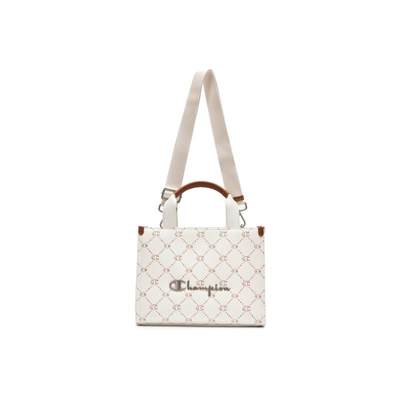 Champion 2 Way Tote Bag Fashion Versatile Trendy Casual Synthetic Leather Handbag Unisex Bags U6AACPU91 Champion White
