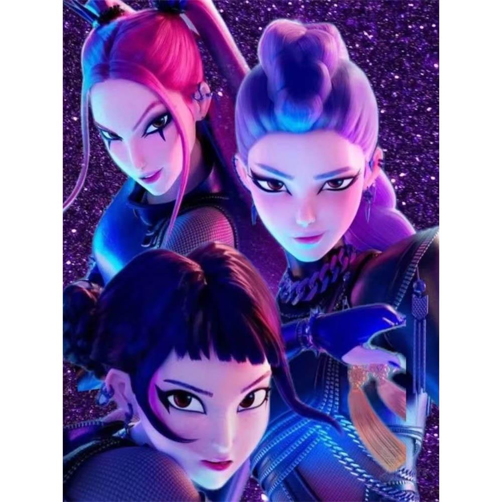 Nuovo Film Pop KPop Demon Hunters Pittura Diamante 5D Fai da Te Rotonda Completa Decorazione Estetica per Soggiorno Camera da Letto Bar Regalo