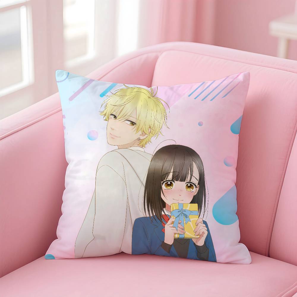 Anime H-Honey L-Lemon Soda Pillow Case Pattern Printing Pillowcase Living Room Sofa Cushion Cover Bedroom Room Decor