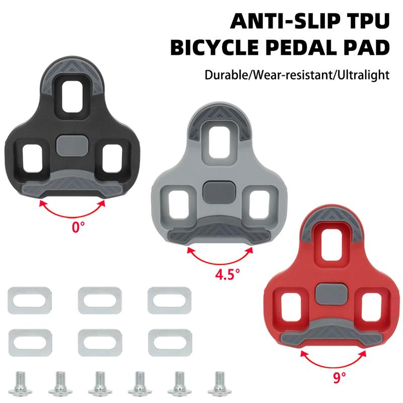 Wear-resistant TPU Road Bicycle Cleats Pedal Pads Anti-slip Cycling Locking Pedal Cleats Set For LOOK KEO System Cycling Shoes