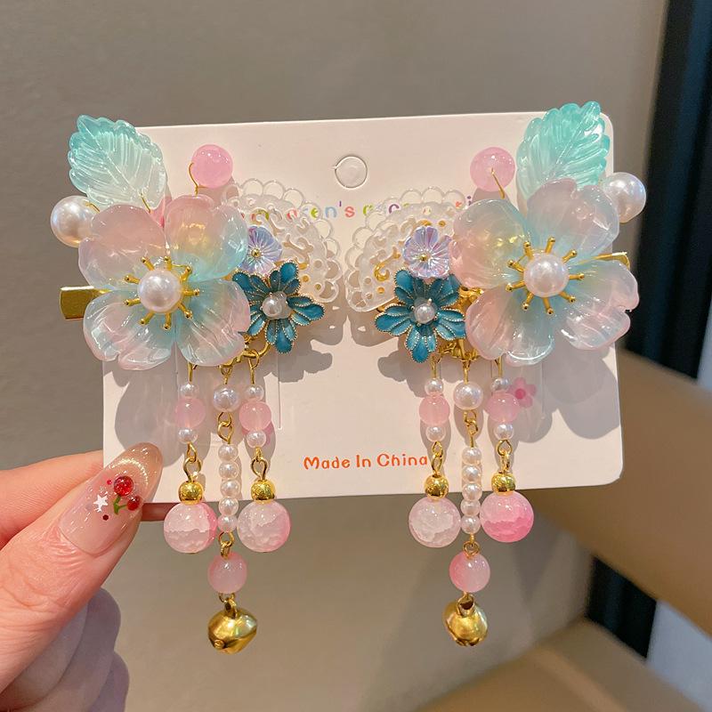 Chinese Style Hanfu Hairpin Set for Girls - Includes Hair Clips, Swaying Tassels, and Butterfly Accessories