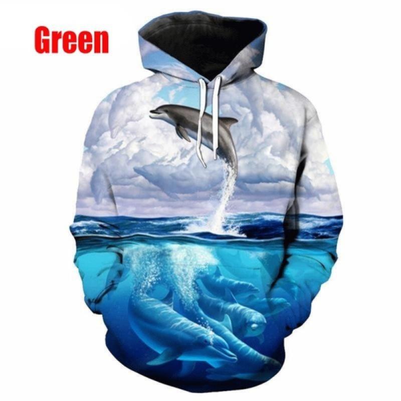 

Мужская повседневная толстовка с капюшоном Love Dolphin Family, толстовка с капюшоном Ocean Elf SOSHIRL, 3D-толстовка с капюшоном Dolphin, симпатичная мужская толстовка 2XL