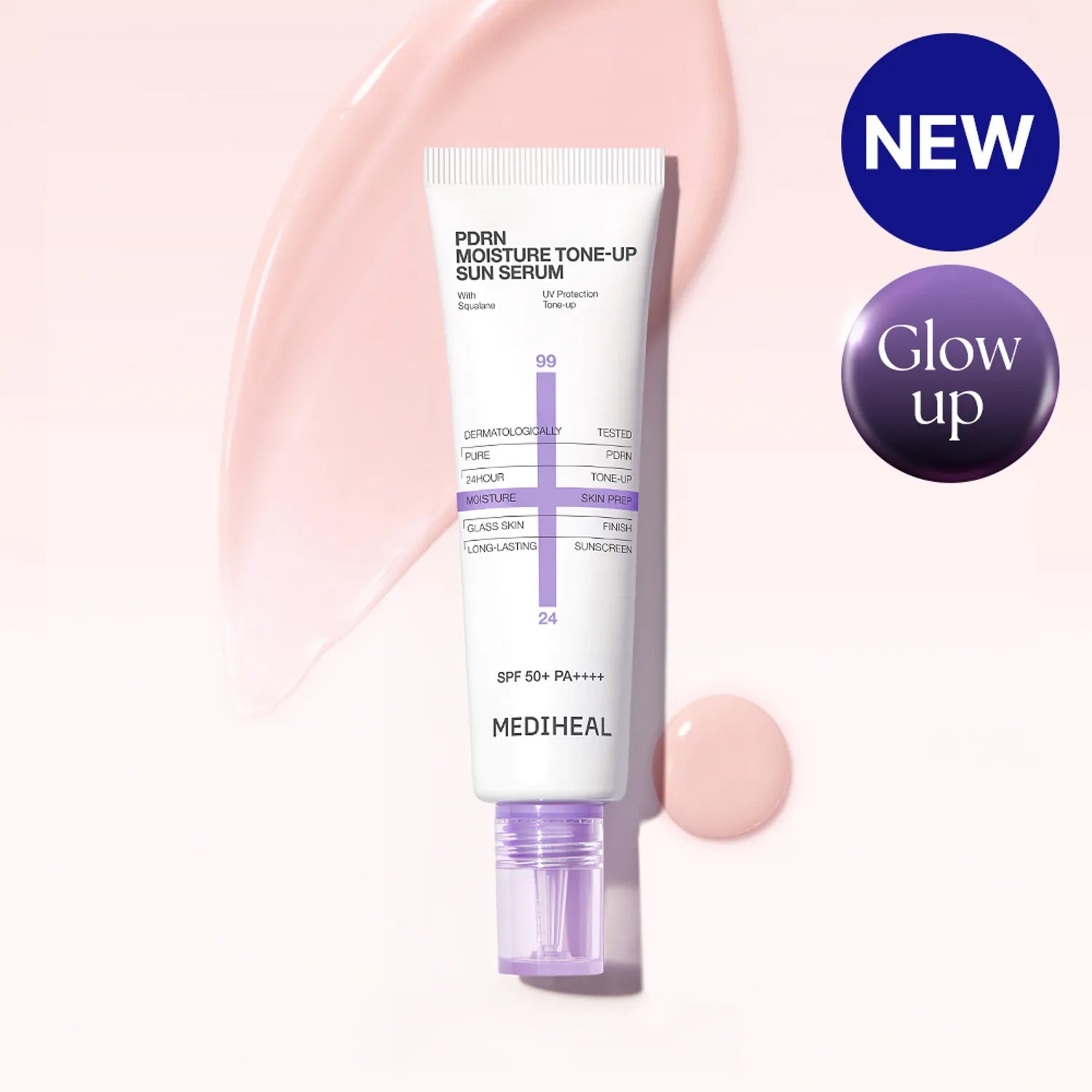 MEDIHEAL PDRN Moisture Sun Serum Smooth & Tone-Up 50g #Pink Tone-Up 50g #Pink