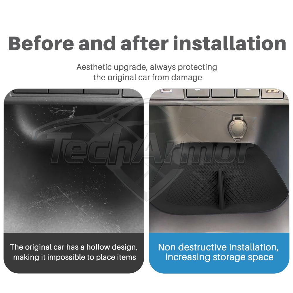 Pour Toyota Yaris Cross 2020-2025 Tapis en Caoutchouc Silicone pour Porte-Gobelet de Console Centrale Organisateur de Rangement