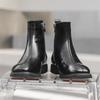 British-Style High-Top Chelsea Martin Boots with Side Zipper - Casual Leather, Autumn/Winter 2024