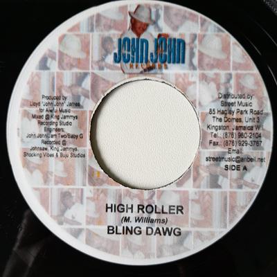 7inch Record BLING DAWG, DELLY RANKS - High Roller / Push Up Yu Hand NONE John John Recor Jamaica Reggae, Ska & Dub Used