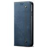 For iPhone 16 Plus Case Jeans Cloth Texture Anti-scratch Leather Stand Phone Cover