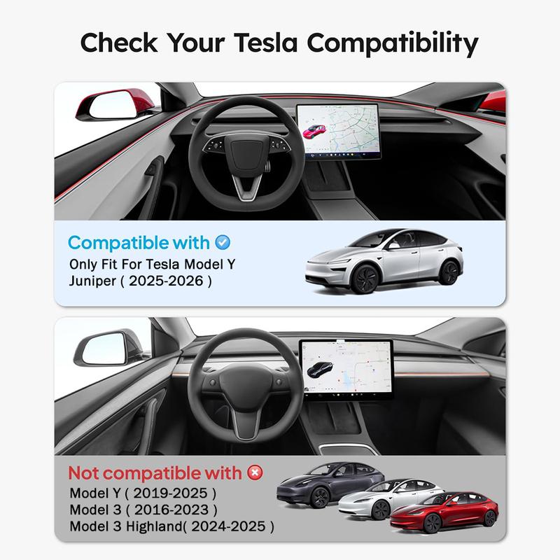 For Tesla Model Y Juniper Launch 2025 2026 8Pcs Car Wireless Charging Pad Silicone Cup Holder Window Lift Switch Button Panel