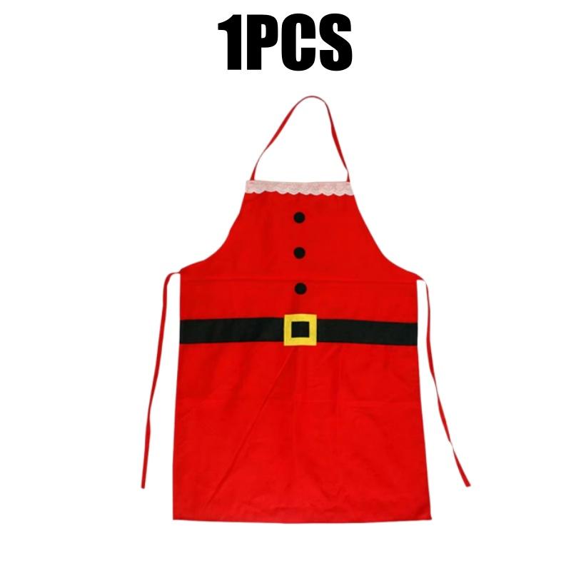 Family Baking Santa Claus Apron for Adults Kids Christmas Kitchen Fun Festive Cooking Holiday Home Accessories