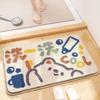 VIKAMA Synthetisches Kaschmir Badezimmer Wasserabweisende Rutschfeste Fußmatte - Niedlicher Heim-Toiletten-Eingangsteppich - Heimdekoration