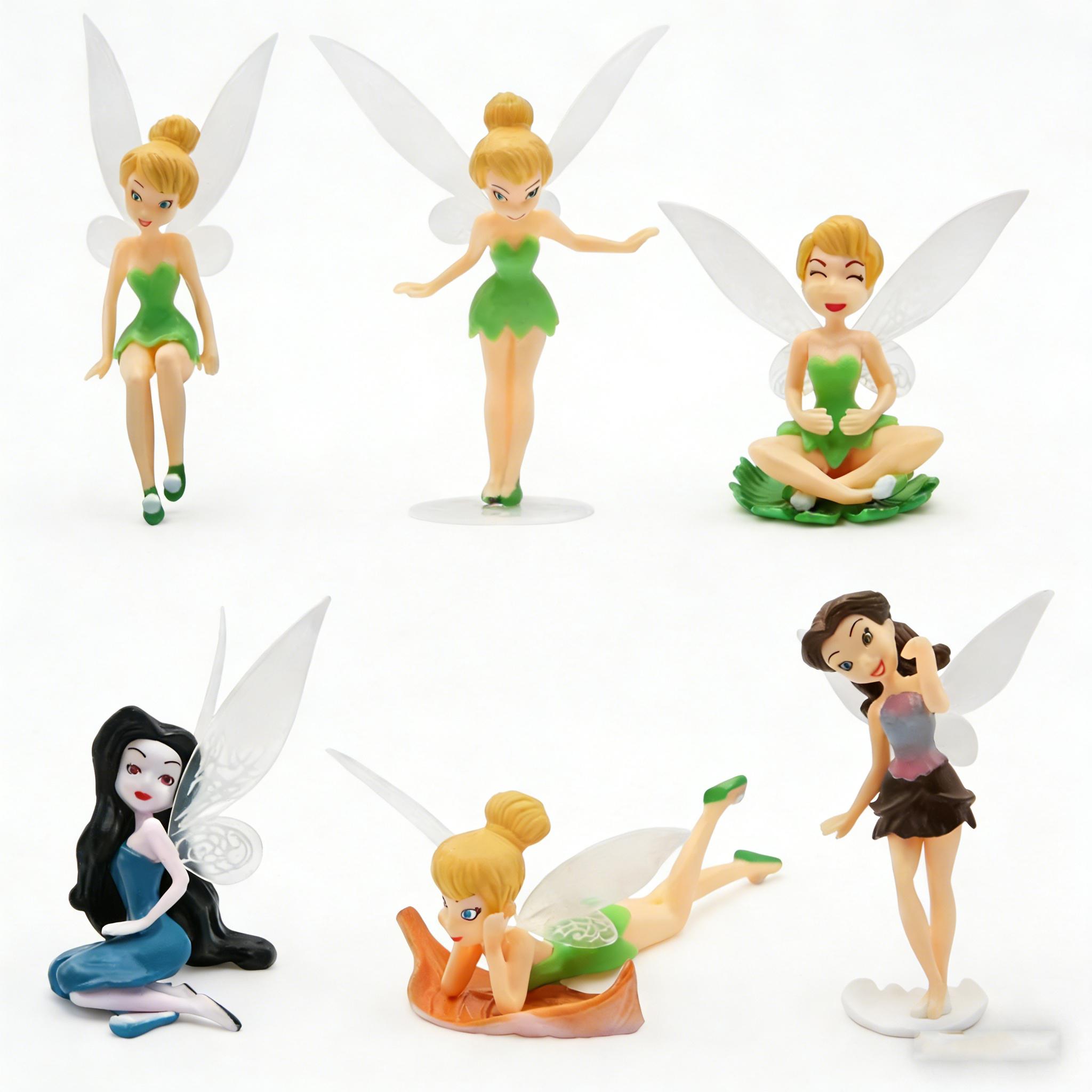 

6pcs/set Anime Tinkerbell Fairy Tales Girls Tinker Bell PVC Action Figures Playthings great for daily use perfect for gifting