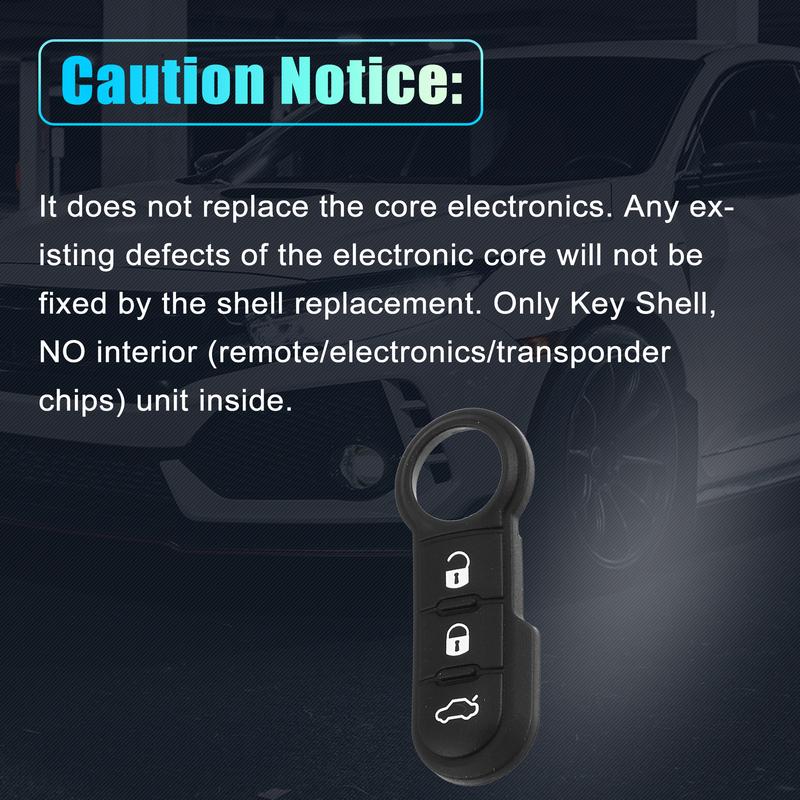 X Autohaux Car 3 Buttons Remote Key Case ert Rubber Pad Keypad Shell Cover Tools for Fiat 500 500X 500L 2007- Accessories
