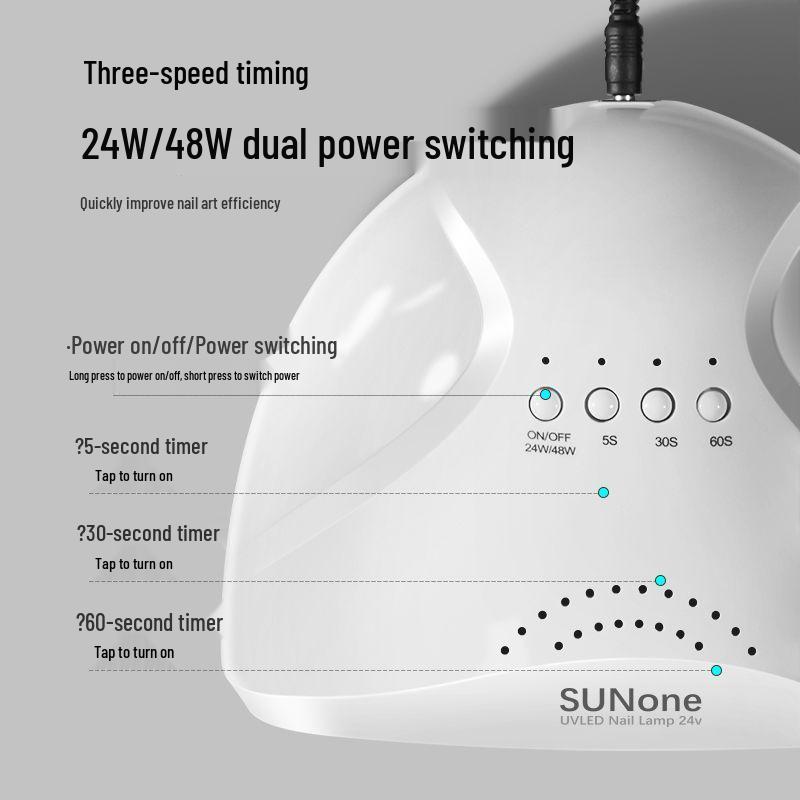 48W High-Power Portable UV Nail Lamp for Salon Quick-Drying