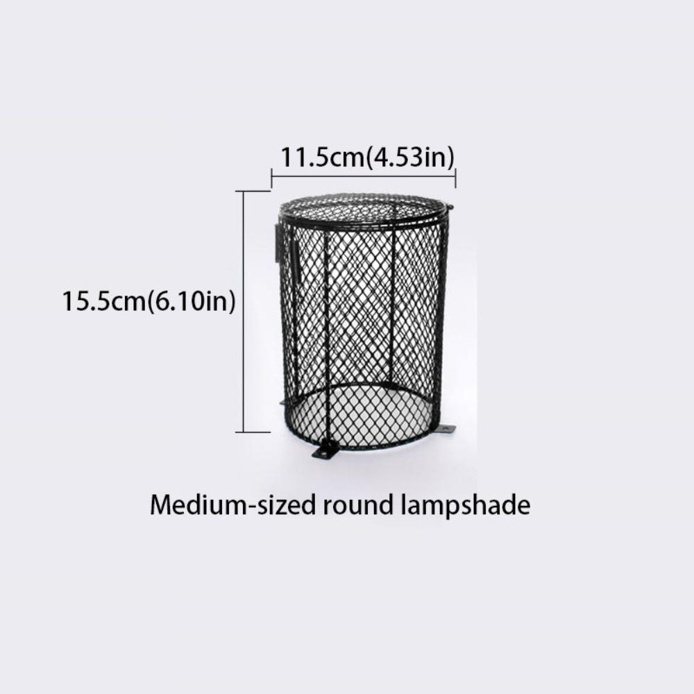 Round and Square Shape Heating Bulb Lamp Enclosure Iron Mesh Cover Reptiles Heat Lamp Guard  Snake
