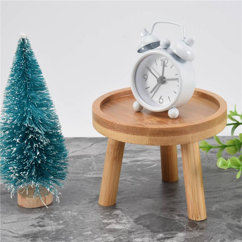 ABMH-4X Wooden Plant Stand Flower Pot Base Holder Stool High Stool Balcony Succulent Round Flower Shelf For Indoor Outdoor