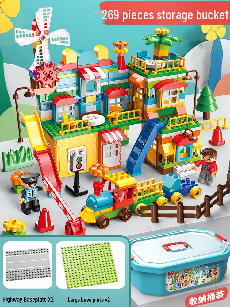 Feile Large Particle Educational Building Blocks Compatible with Lego: Castle and Amusement Park Set for Kids