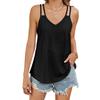 Damen V-Ausschnitt Ärmellos Locker Geschnitten Camisole Top Lässiges Einfarbiges Tanktop