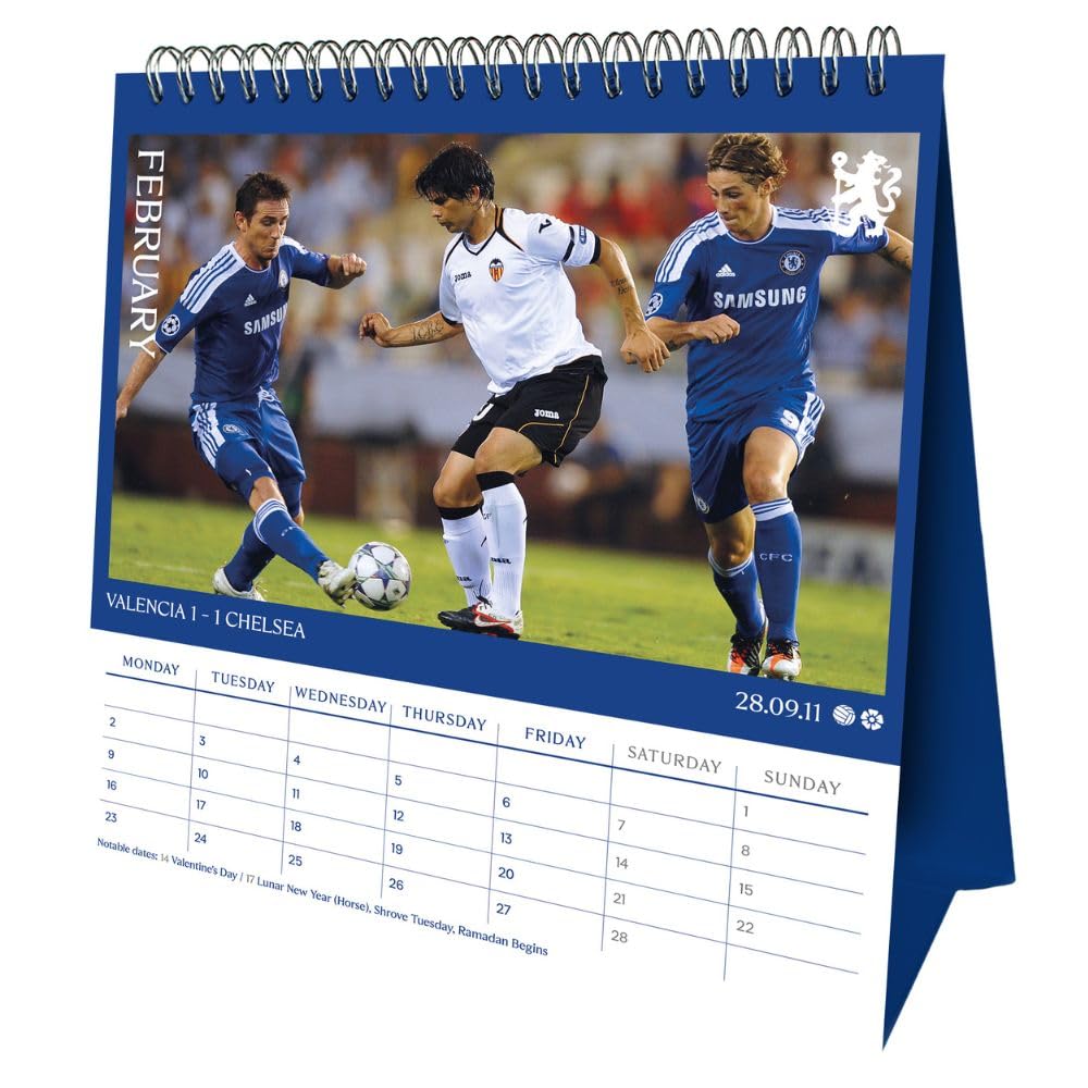 Chelsea FC 2026 Crest Desktop Calendar