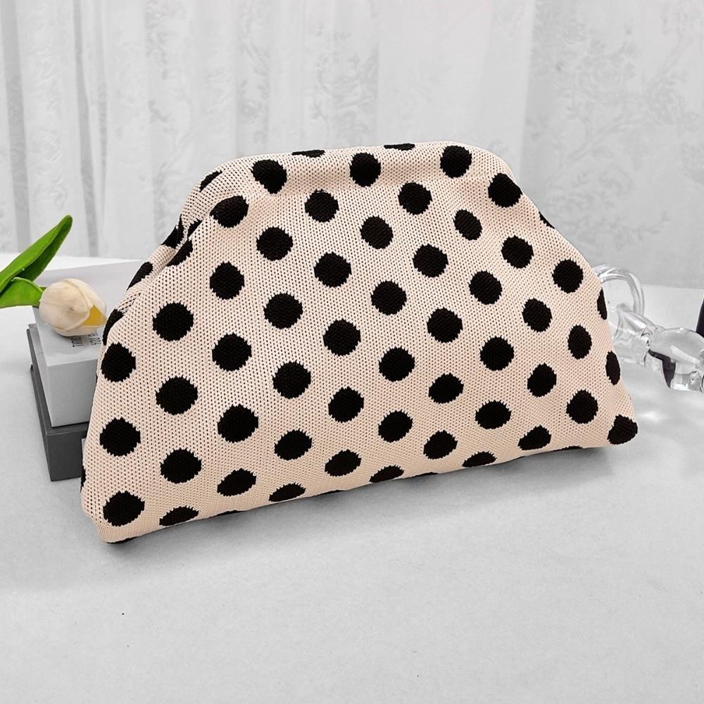 High Quality Polka Dot Clutch Bag Portable Large Capacity Cosmetic Bag Colorblock Handbag Women