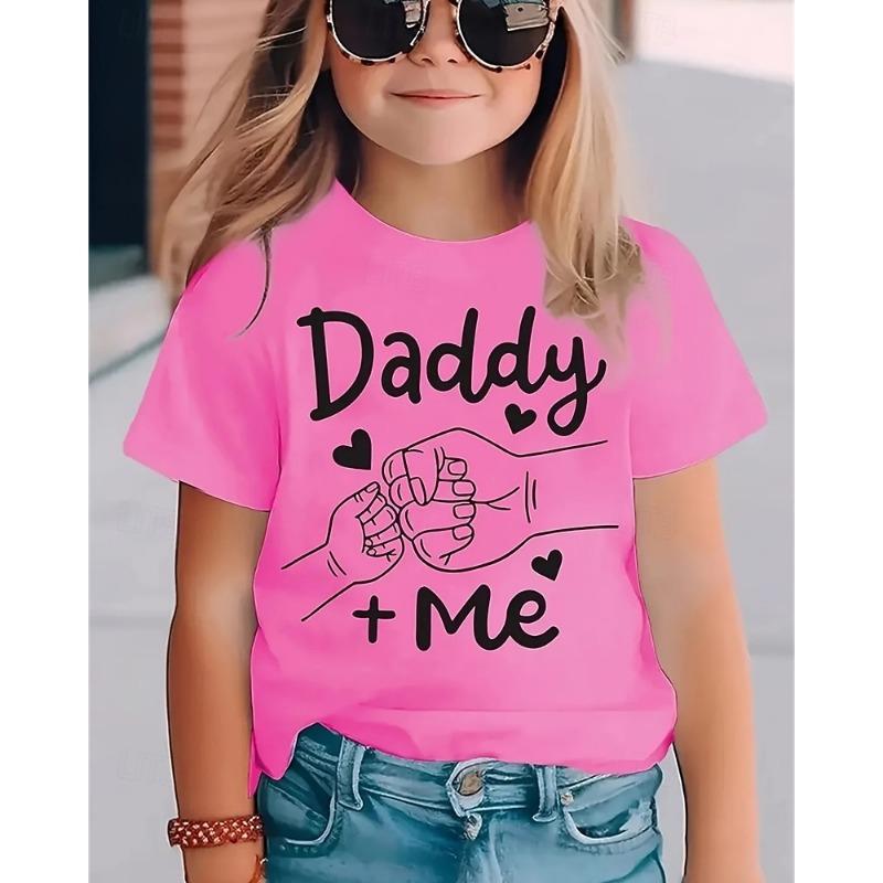 

Детская 3D футболка с буквой T-shirt Tee Короткий рукав Летняя Весенняя Мода Базовая Детская 4-12 Лет Круглый вырез Повседневная для улицы Повседневная Обычная посадка 110cm