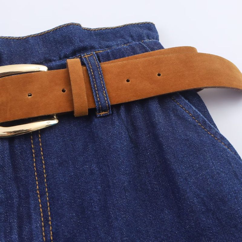 Kaslead New Women clothes Western Style Fashion With Belt Paper Bag Leisure Shorts 8178781