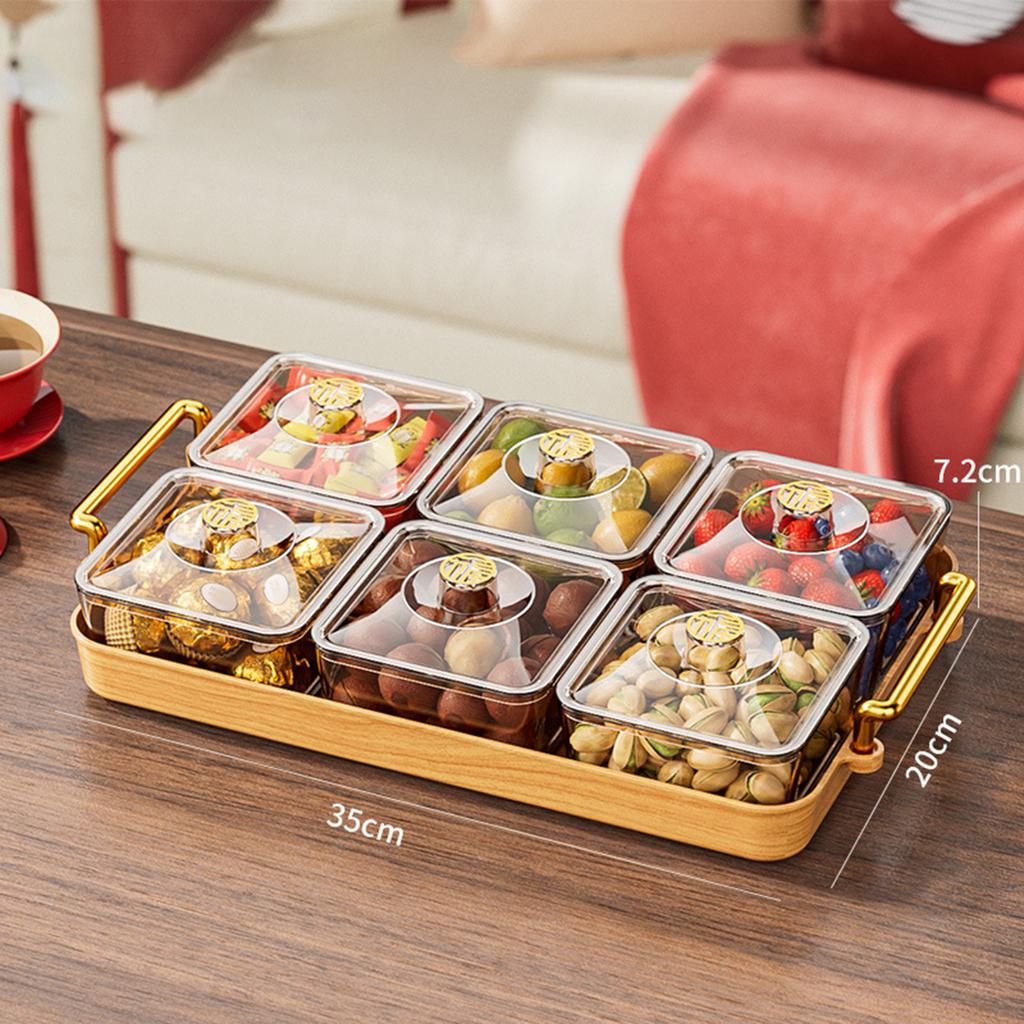 Divided Snack Serving Bowl Tray Candy Nut Container Dish Platter Dried Fruit Tray for Holiday Desktop Multifunctional