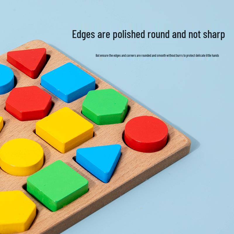 Wooden Geometric Shape Matching Game for Children's Education and Parent-Child Interaction