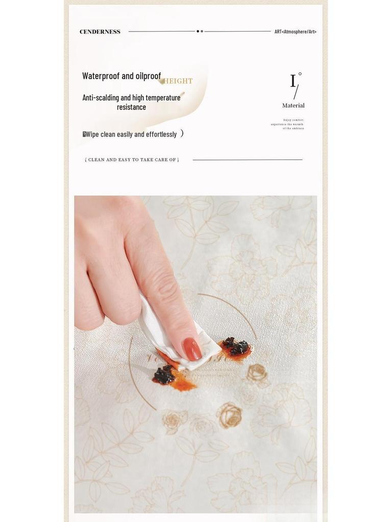 Oval Waterproof Oil-Proof Washable Foldable Heat-Insulating Non-Slip PVC Tablecloth and Mat