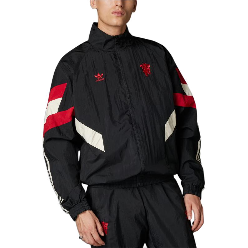 adidas Manchester United Originals Eşofman Üstü Siyah/Kırmızı Erkek Sokak Giyimi IS6525