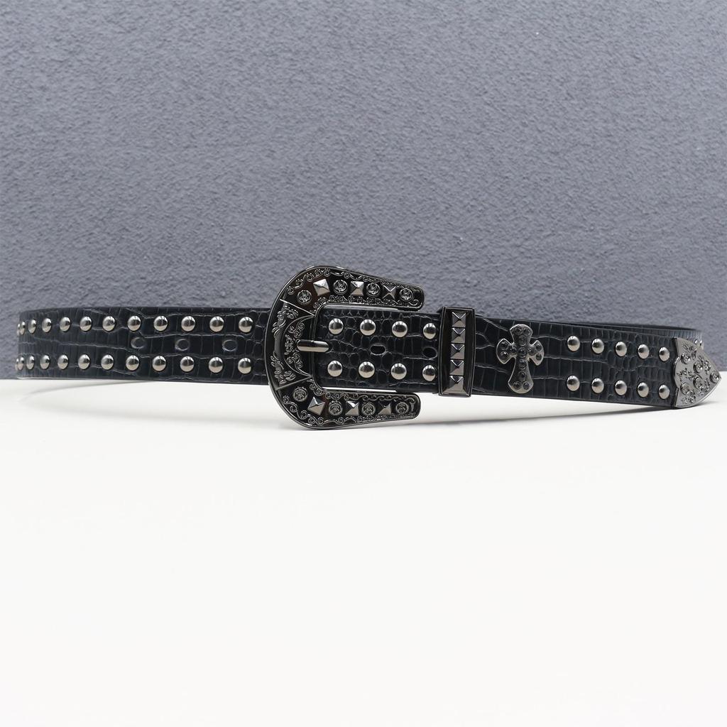 Trendy Unisex Hip Hop Punk Rivet Leather Belt