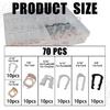 Msyuusr 70Pcs Fuel Line Clips, 3/8" 5/16" Plastic Fuel Tank Repair Kit, 7 Size Nylon Fuel Line Repair Kit, Auto Fuel Line Retainer Clips Replacement