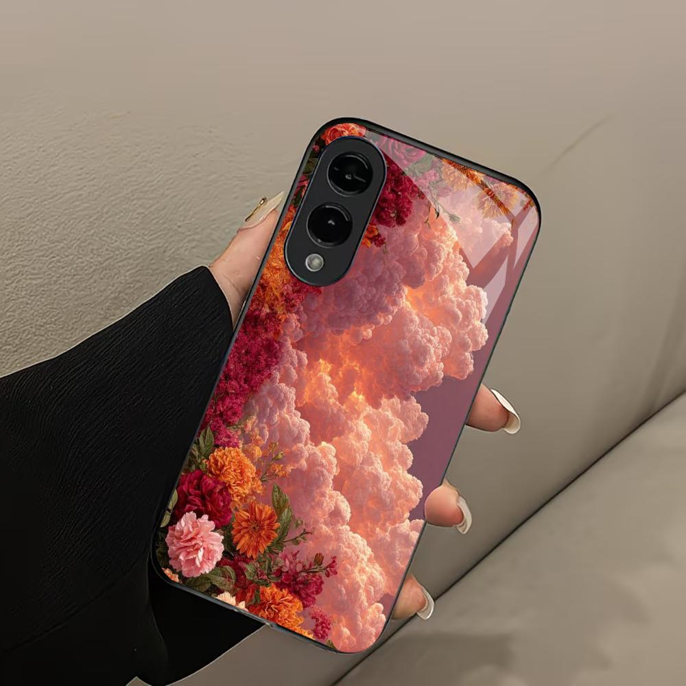 Cloud Sea Exquisite Luxury PhoneCase Glass PhoneCase for Samsung Galaxy S26 S25 S24 S23 S22 S21 FE,Ultra,Plus Dropresistant
