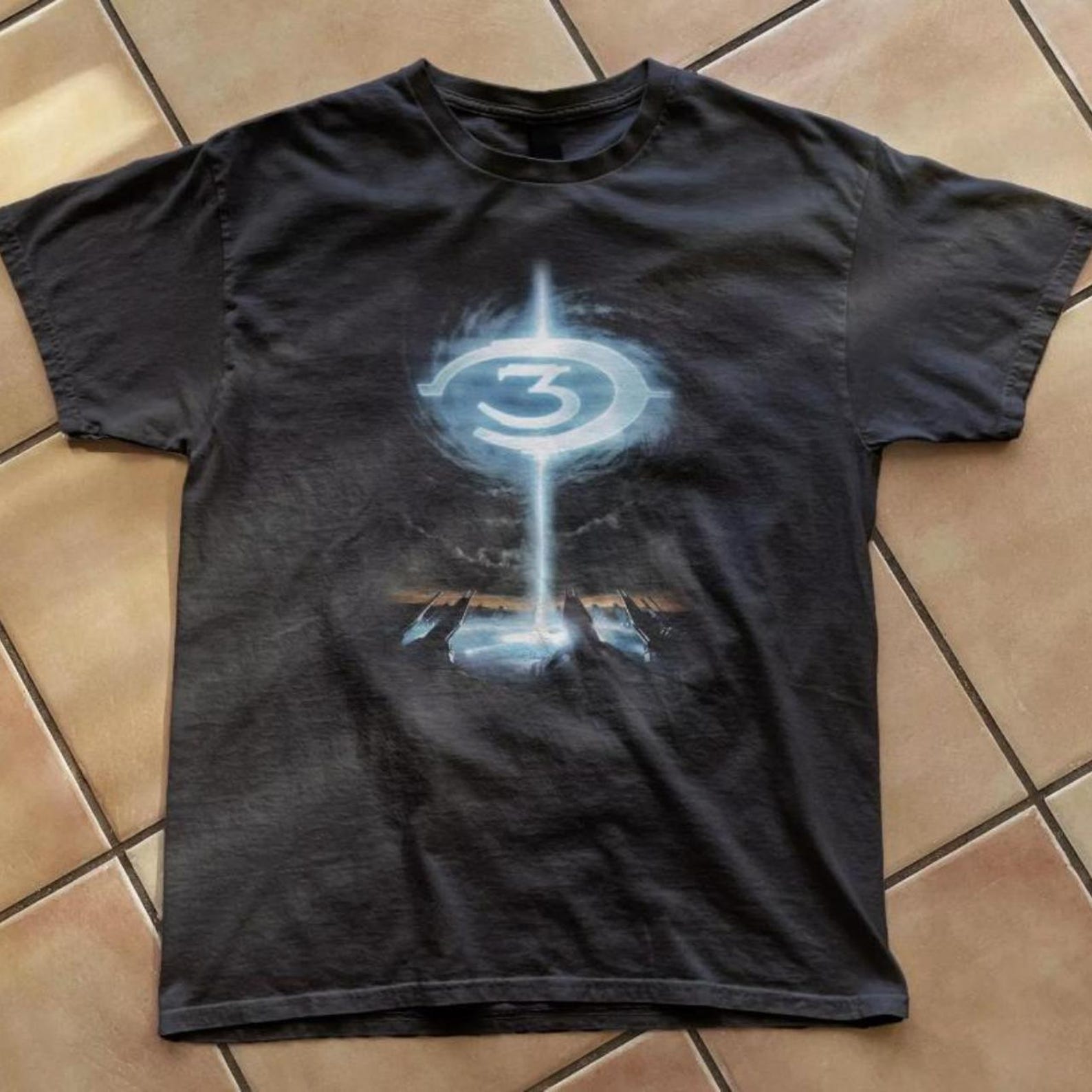 Retro Halo 3 Logo T-Shirt Vintage Y2K Gaming Graphic Tee Gamer Shirt 4XL